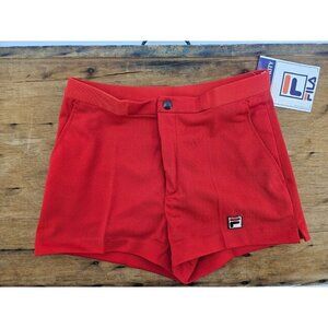 Vtg Deadstock Fila Red Tennis Gym Shorts Size 30 Pockets Made in Italy